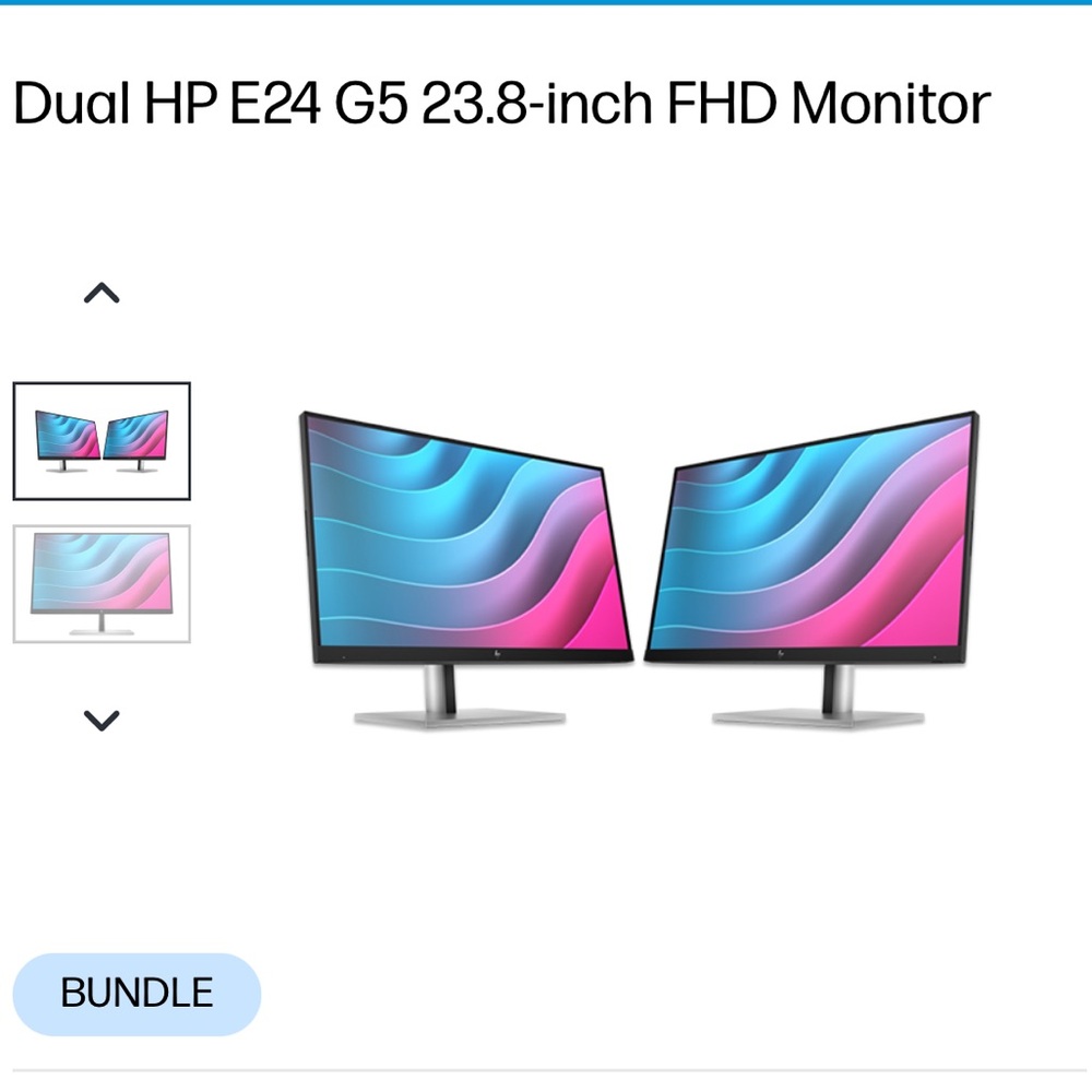 Dual HP E24 G5 23.8-inch FHD Monitor